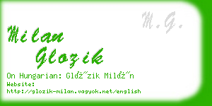 milan glozik business card